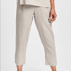 Flax Linen Elastic Waist Pants